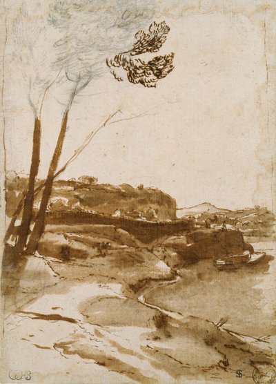 Sentiero lungo il Tevere, c. 1635-1640 da Claude Lorrain