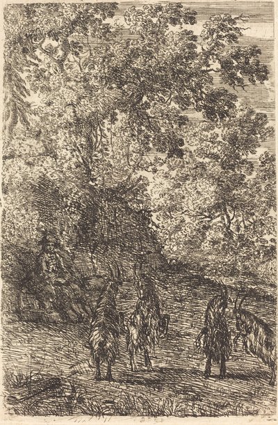 Pastore con quattro capre (Les quatre chèvres) da Claude Lorrain