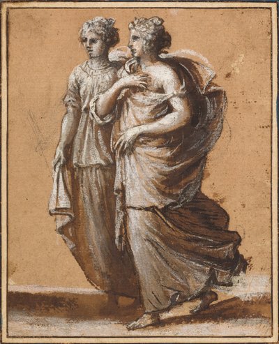 Due donne in abiti classici da Claude Lorrain