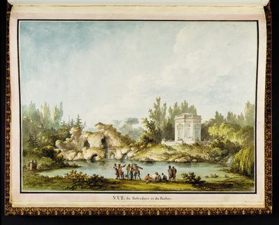 Vue du Belvédère et du Rocher, da Recueil des plans du Petit Trianon di Richard Mique da Claude Louis Chatelet
