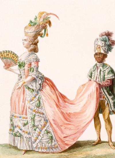 Abito da sera elaborato da donna, inciso da Le Roi, da 