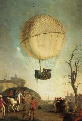 Robert risalendo a Nesle dopo il primo volo in un pallone a idrogeno da Claude Louis Desrais