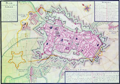 Mappa della città di Lille, da 