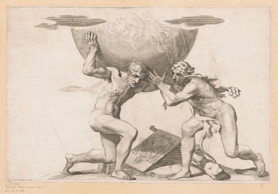 Atlante dà il globo celeste a Ercole da Claude Mellan (possibly)