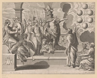 Allegoria con soldati e lo stemma dei Medici da Claude Mellan
