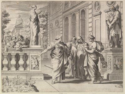 Allegoria in onore del Collegio Romano fondato dalla famiglia Borghese, 1615-88 da Claude Mellan