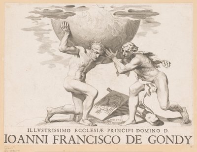 Atlante consegna il globo celeste a Ercole da Claude Mellan
