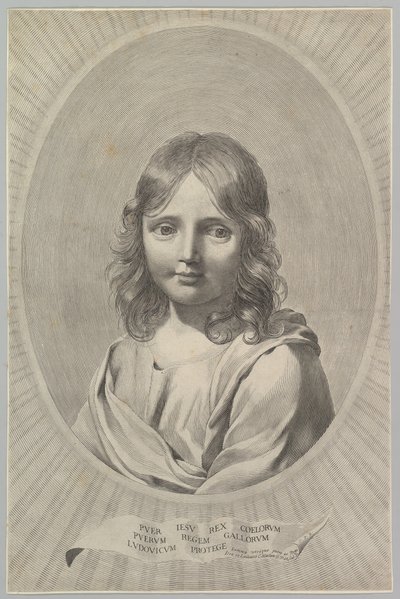 Busto di Gesù bambino in un ovale da Claude Mellan