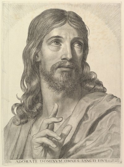 Busto di Cristo adulto da Claude Mellan