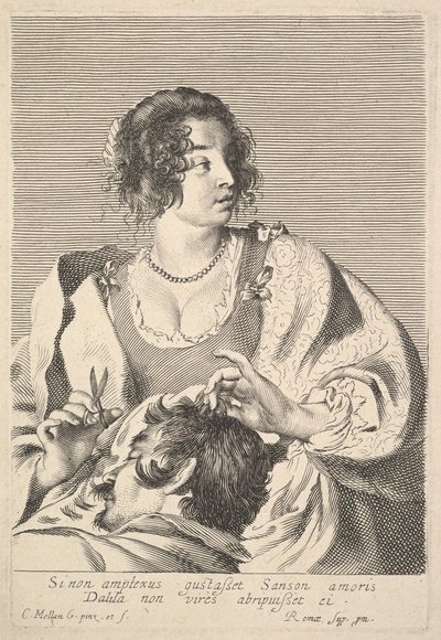 Dalila Taglia i Capelli di Sansone da Claude Mellan