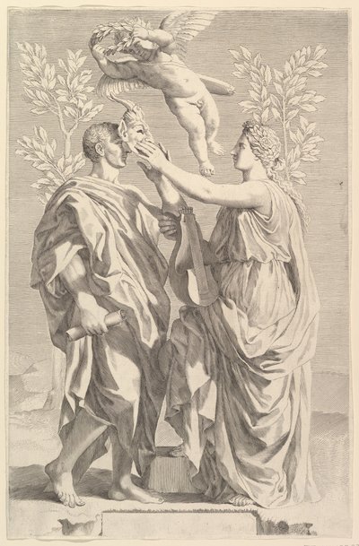 Frontespizio: Orazio, Quinti Horatii Flacci Opera, 1642 da Claude Mellan