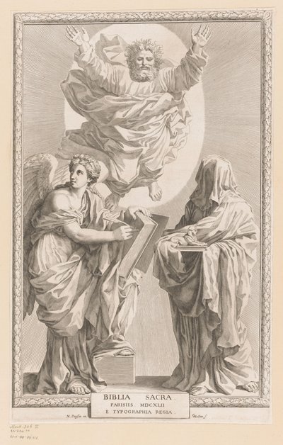 Dio con personificazione della Storia e della Profezia da Claude Mellan