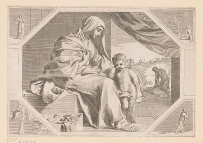 Sacra Famiglia da Claude Mellan