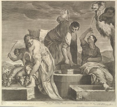 Giacobbe abbevera il gregge di Rachele da Claude Mellan