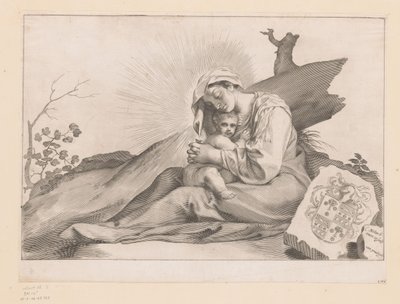 Maria con Bambino vicino a un ceppo d