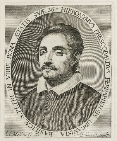 Ritratto del compositore Girolamo Frescobaldi 1583-1643, 1634 da Claude Mellan