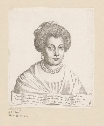 Ritratto di Agathe de Châtillon da Claude Mellan