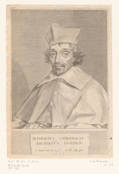 Ritratto di Alphonse Louis du Plessis de Richelieu, arcivescovo di Lione da Claude Mellan