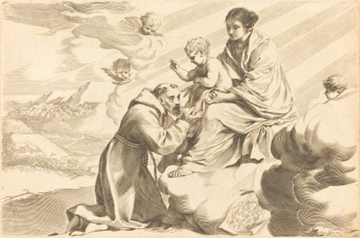 San Francesco Adorante il Bambino Gesù da Claude Mellan