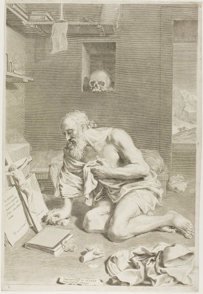 San Girolamo in preghiera da Claude Mellan