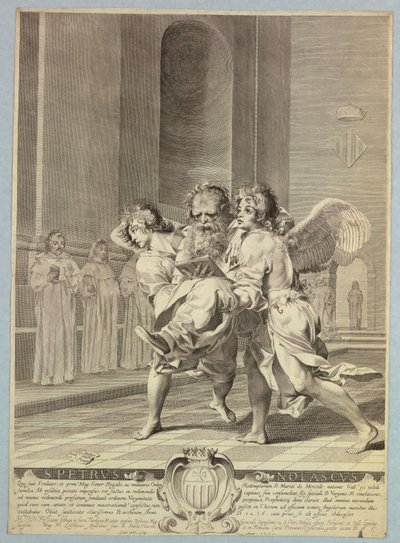 San Pietro Nolasco Portato agli Uffici dagli Angeli da Claude Mellan