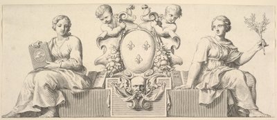Le armi della Francia accompagnate da personificazioni della legge e della buona fede, 1664 da Claude Mellan