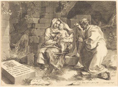 La Sacra Famiglia da Claude Mellan