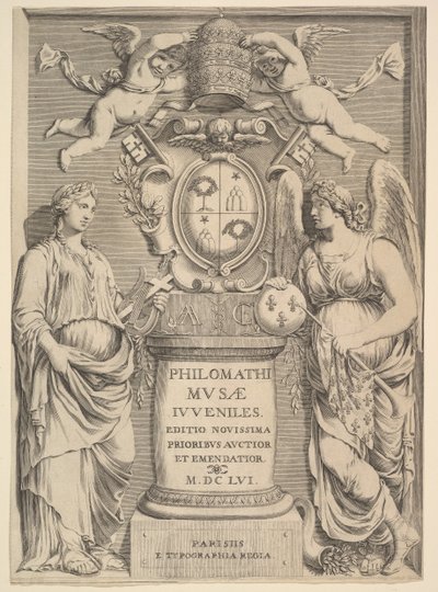Pagina del titolo: Philomathi Musae Juveniles, 1655 da Claude Mellan