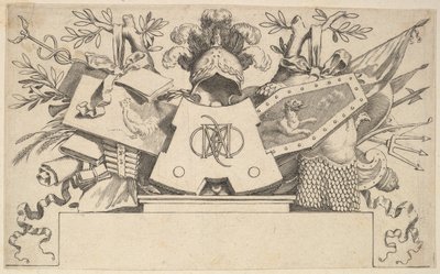 Trofeo con Monogramma Contenente le Lettere di LEONARDOS da Claude Mellan