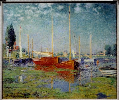 Argenteuil. Due barche a vela rosse da Claude Monet