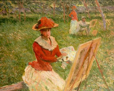 Blanche Hoschede che dipinge, 1892 da Claude Monet