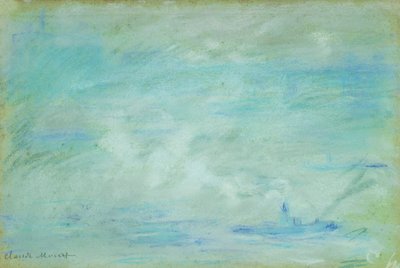 Barca sul Tamigi, effetto nebbia, 1901 da Claude Monet