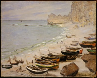 Barche sulla Spiaggia a Etretat, 1883 da Claude Monet