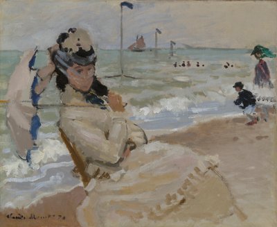 Camille sulla spiaggia di Trouville da Claude Monet