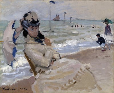 Camille sulla spiaggia di Trouville da Claude Monet