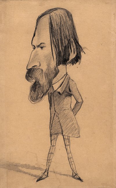Caricatura di Auguste Vacquerie, c.1859 da Claude Monet