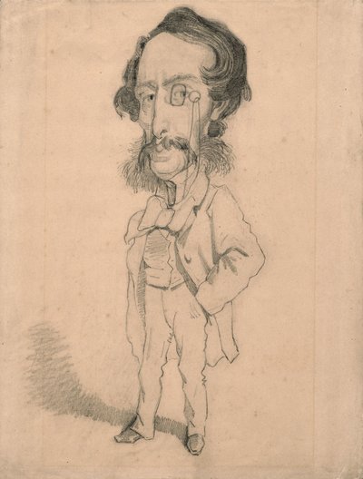 Caricatura di Mario Uchard, c.1858 da Claude Monet
