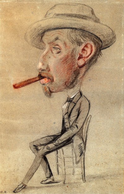 Caricatura di un uomo con un grande sigaro da Claude Monet