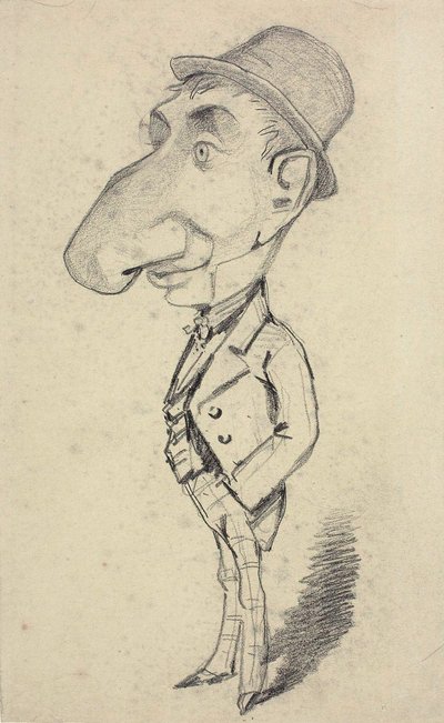 Caricatura di un Uomo con un Naso Grande da Claude Monet