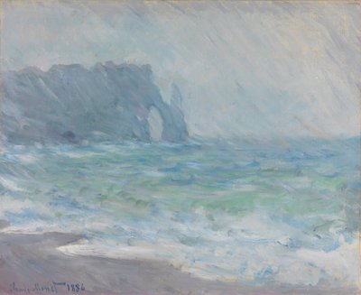 Etretat sotto la pioggia da Claude Monet