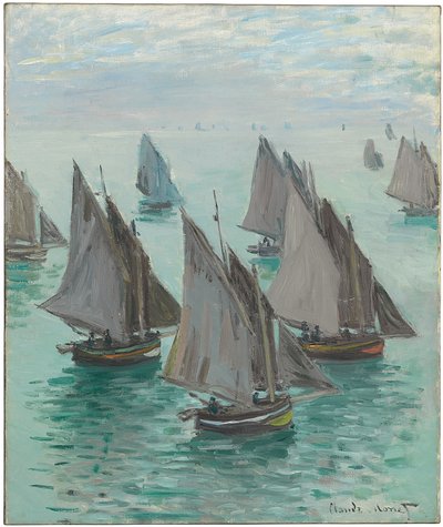 Barche da pesca, mare calmo, 1868 da Claude Monet