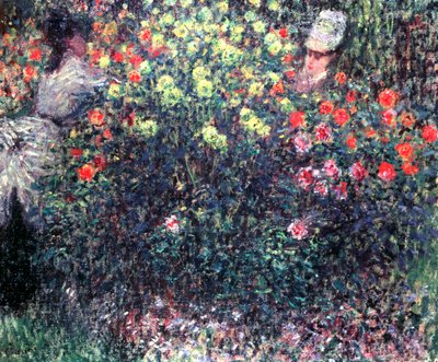 Ragazze in una massa solida di dalie, 1875 da Claude Monet