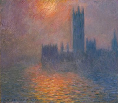 Case del Parlamento. Tramonto, 1900-1901 da Claude Monet