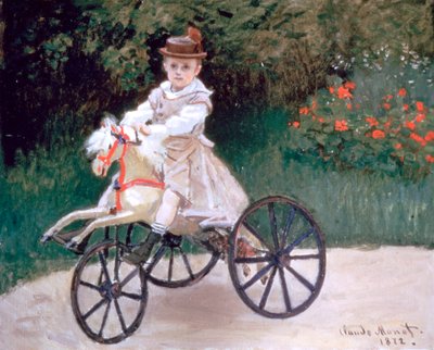Jean Monet su un cavallo meccanico, 1872 da Claude Monet