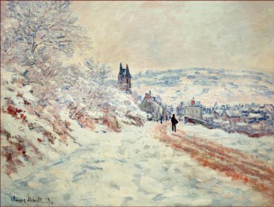 La strada per Vetheuil, effetto neve da Claude Monet