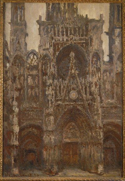 La cattedrale di Rouen: harmonie brune (olio su tela) da Claude Monet