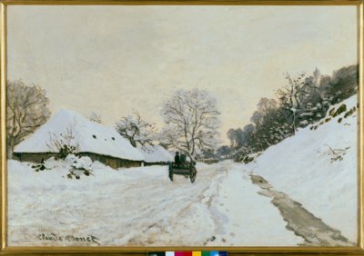 Il carretto. Strada sotto la neve a Honfleur da Claude Monet