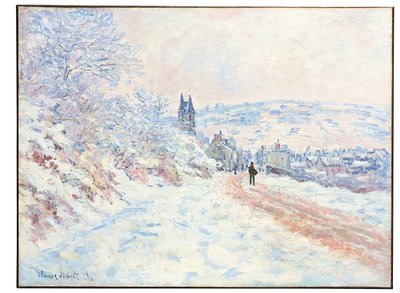 La strada di Vétheuil, effetto neve, 1879 da Claude Monet
