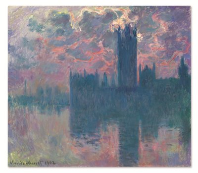 Le Parlement, soleil couchant (Il Parlamento, al tramonto) da Claude Monet