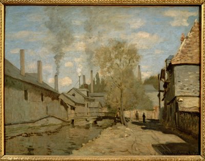 Le ruisseau de Robec a Rouen ... (olio su tela) da Claude Monet